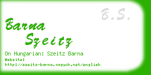 barna szeitz business card